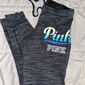 Victoria secret pink lounge pants with foldable logo